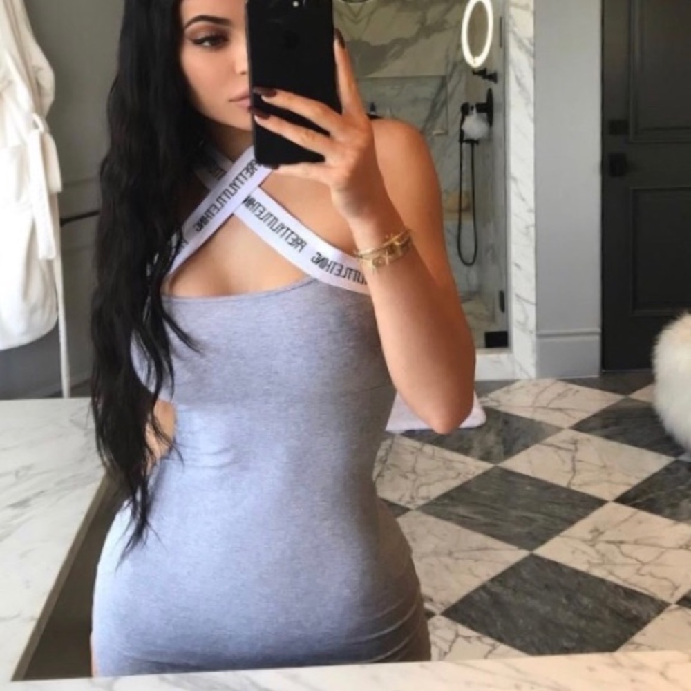 PLT gray bodycon dress NEW